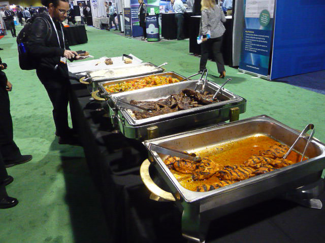 Exhibit hall and food