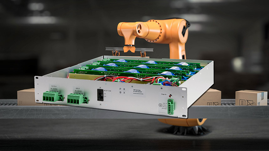 Figure 02 - PRBX S-CAP BOOST supercapacitors bank with digital control and communication interface able to deliver peak energy to load and to store backward energy (Source: PRBX) 